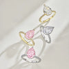Women's Jewelry S925 Sterling Silver Water Drop Geometric Ring Electroplated