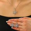 Women's Jewelry Set Alloy Copper Electroplated Snowflake Necklace And Earrings Fashion Style