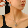 Women's Jewelry Set Alloy Copper Electroplated Snowflake Necklace And Earrings Fashion Style