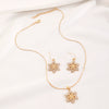 Women's Jewelry Set Alloy Copper Electroplated Snowflake Necklace And Earrings Fashion Style