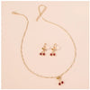 Women's Jewelry Set Alloy Fruit Pattern Necklace And Earrings With Diamond Design And Water Wave Chain