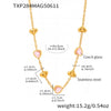 Women's Jewelry Set 316L Stainless Steel Plated 18K Real Gold Heartshaped Czech Glass Necklace Bracelet Earrings Electroplated