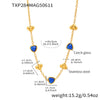 Women's Jewelry Set 316L Stainless Steel Plated 18K Real Gold Heartshaped Czech Glass Necklace Bracelet Earrings Electroplated
