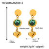 Women's Jewelry Set 316L Stainless Steel Plated 18K Real Gold Heartshaped Czech Glass Necklace Bracelet Earrings Electroplated