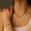 Women's Jewelry Set Titanium Steel Bamboo Chain With Diamonds Geometric Style