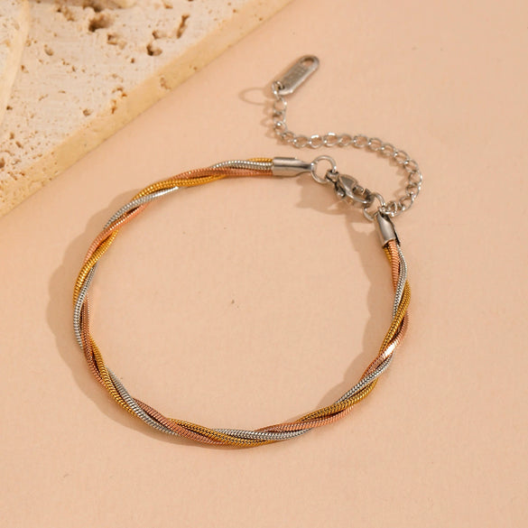 Women's Jewelry Set Titanium Steel Bamboo Chain With Diamonds Geometric Style