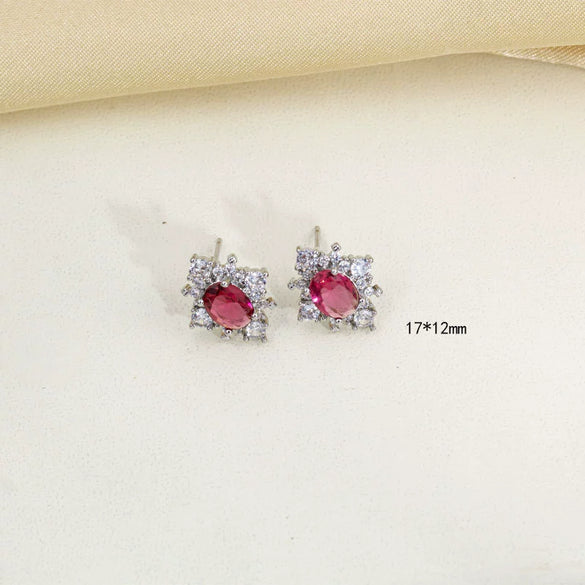 Women's Jewelry Set Titanium Steel Electroplated Inlay Diamondstudded Necklace Earrings Ring