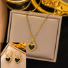 Women's Jewelry Set Titanium Steel Plants And Flowers Pattern Electroplating Earrings And Necklaces