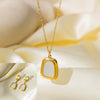 Women's Jewelry Set Titanium Steel Plants And Flowers Pattern Electroplating Earrings And Necklaces