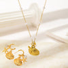 Women's Jewelry Set Titanium Steel Plants And Flowers Pattern Electroplating Earrings And Necklaces