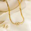 Women's Jewelry Set Titanium Steel Plants And Flowers Pattern Electroplating Earrings And Necklaces