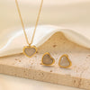 Women's Jewelry Set Titanium Steel Plants And Flowers Pattern Electroplating Earrings And Necklaces