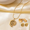 Women's Jewelry Set Titanium Steel Plants And Flowers Pattern Electroplating Earrings And Necklaces
