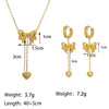 Women's Jewelry Set Titanium Steel Plants And Flowers Pattern Electroplating Earrings And Necklaces