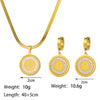Women's Jewelry Set Titanium Steel Plants And Flowers Pattern Electroplating Earrings And Necklaces