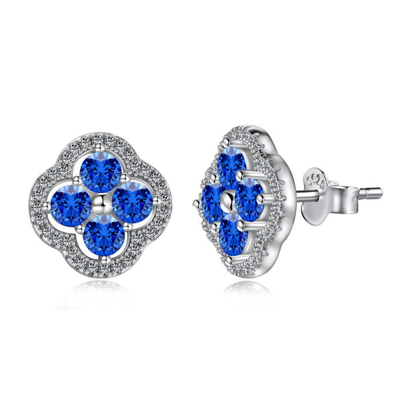 Women's Jewelry Set With S925 Sterling Silver Clover Zircon Inlaid Electroplated