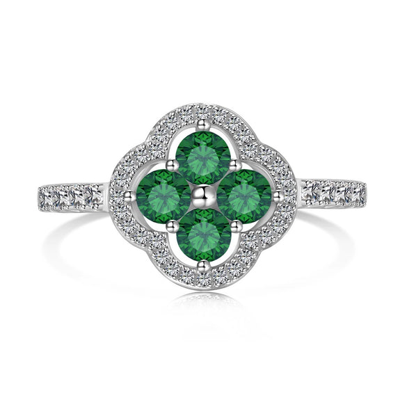 Women's Jewelry Set With S925 Sterling Silver Clover Zircon Inlaid Electroplated