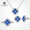 Women's Jewelry Set With S925 Sterling Silver Clover Zircon Inlaid Electroplated