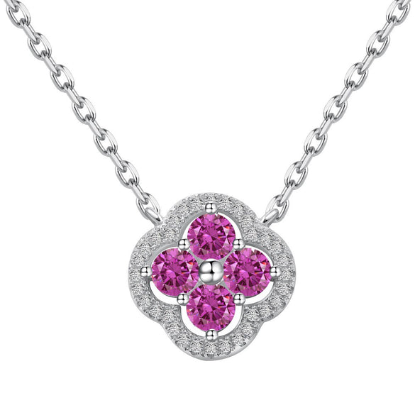 Women's Jewelry Set With S925 Sterling Silver Clover Zircon Inlaid Electroplated