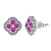 Women's Jewelry Set With S925 Sterling Silver Clover Zircon Inlaid Electroplated