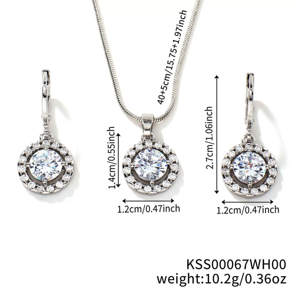 Women's Jewelry Set With Snake Bone Chain Rhinestone Pendant Love Water Drops Bell Pattern Inlaid Zircon