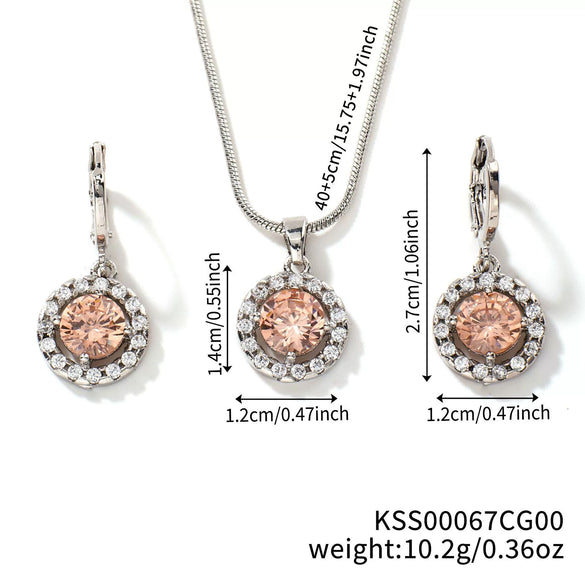 Women's Jewelry Set With Snake Bone Chain Rhinestone Pendant Love Water Drops Bell Pattern Inlaid Zircon