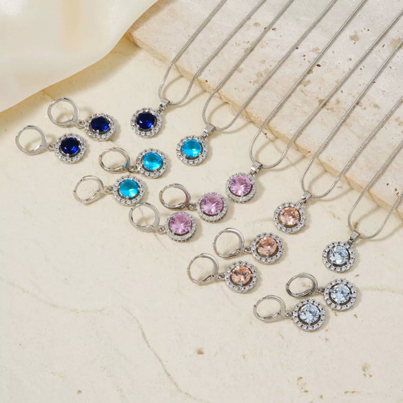 Women's Jewelry Set With Snake Bone Chain Rhinestone Pendant Love Water Drops Bell Pattern Inlaid Zircon