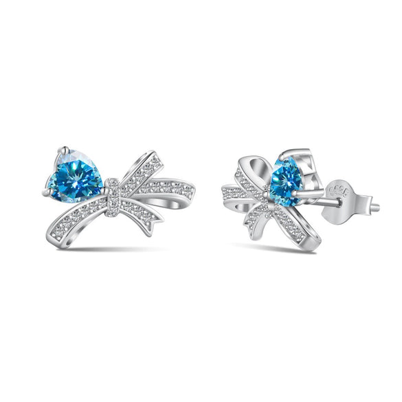Women's Jewelry Set With 925 Sterling Silver Love Zircon Inlaid Bow Heart Water Drop And Bell Shapes Light Luxury Style Electroplated