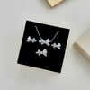 Women's Jewelry Set With 925 Sterling Silver Love Zircon Inlaid Bow Heart Water Drop And Bell Shapes Light Luxury Style Electroplated