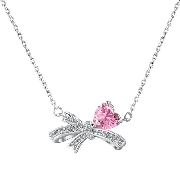 Women's Jewelry Set With 925 Sterling Silver Love Zircon Inlaid Bow Heart Water Drop And Bell Shapes Light Luxury Style Electroplated