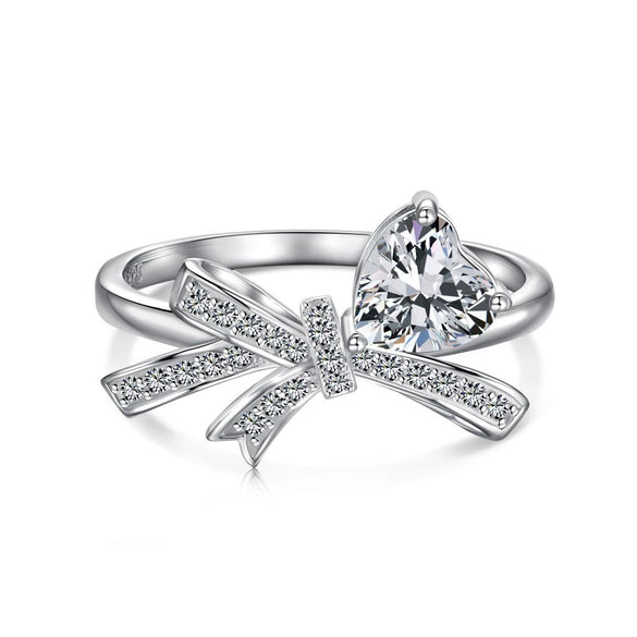 Women's Jewelry Set With 925 Sterling Silver Love Zircon Inlaid Bow Heart Water Drop And Bell Shapes Light Luxury Style Electroplated