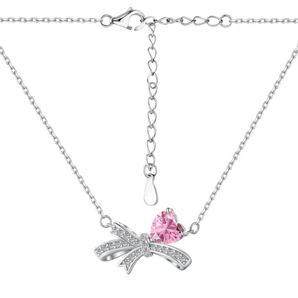 Women's Jewelry Set With 925 Sterling Silver Love Zircon Inlaid Bow Heart Water Drop And Bell Shapes Light Luxury Style Electroplated