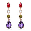 Women's Jewelry Set Zircon Plant Flowers Glass Design Necklace Earrings