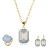 Women's Jewelry Sets Alloy Geometric Electroplating Bone Chain Mixed Gem Inlay Earrings Necklace Ring
