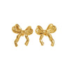 Women's Jewelry Stainless Steel Bow Geometric High Sense Electroplated Necklace Earrings Ring