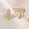Women's Jewelry Stainless Steel Butterflyshaped Cute Earrings With Electroplating