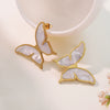 Women's Jewelry Stainless Steel Butterflyshaped Cute Earrings With Electroplating
