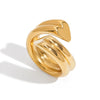 Women's Jewelry Stainless Steel Geometric Double Thread Love Open Ring Electroplated Classic Style