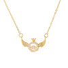 Women's Jewelry Titanium Steel Copper Light Luxury Angel Wings Pendant Necklace With Cross Chain And Diamond Design Real Gold Electroplated