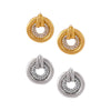Women's Jewelry 316L Stainless Steel Geometric Gold Plated Earrings And Hollow Diamond Ring
