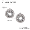 Women's Jewelry 316L Stainless Steel Geometric Gold Plated Earrings And Hollow Diamond Ring