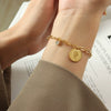 Women's Jewelry 316L Stainless Steel Geometric Round Pendant Bracelet Electroplated