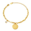 Women's Jewelry 316L Stainless Steel Geometric Round Pendant Bracelet Electroplated