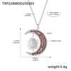 Women's Jewelry 316L Stainless Steel Inlaid Zircon Electroplated Fashion Ring And Necklace Set