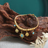 Women's Jewelry Titanium Steel Turquoise Pendant Necklace Bracelet With Irregular Sun Shape And Flower Pattern Electroplated