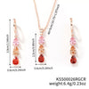 Women's Jewelry Twopiece Set With O Chain Stainless Steel Copper Zircon Glass Plants And Flowers Electroplated