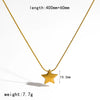 Women's 18K Gold Colored Diamond Encrusted Stainless Steel Titanium Steel Star Necklace With Pvd Furnace Vacuum Real Gold Plating And Round Snake Chain