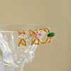 Women's 18K Gold Plated Stainless Steel Adjustable Ring With Zircon Inlay And Geometric Cross Design