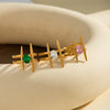 Women's 18K Gold Plated Stainless Steel Adjustable Ring With Zircon Inlay And Geometric Cross Design