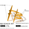 Women's 18K Gold Plated Stainless Steel Adjustable Ring With Zircon Inlay And Geometric Cross Design